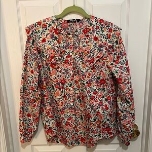 Nasty Gal Floral button down with a peter pan collar